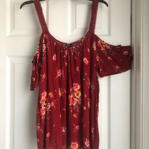 Torrid- Floral Cold Shoulder Blouse